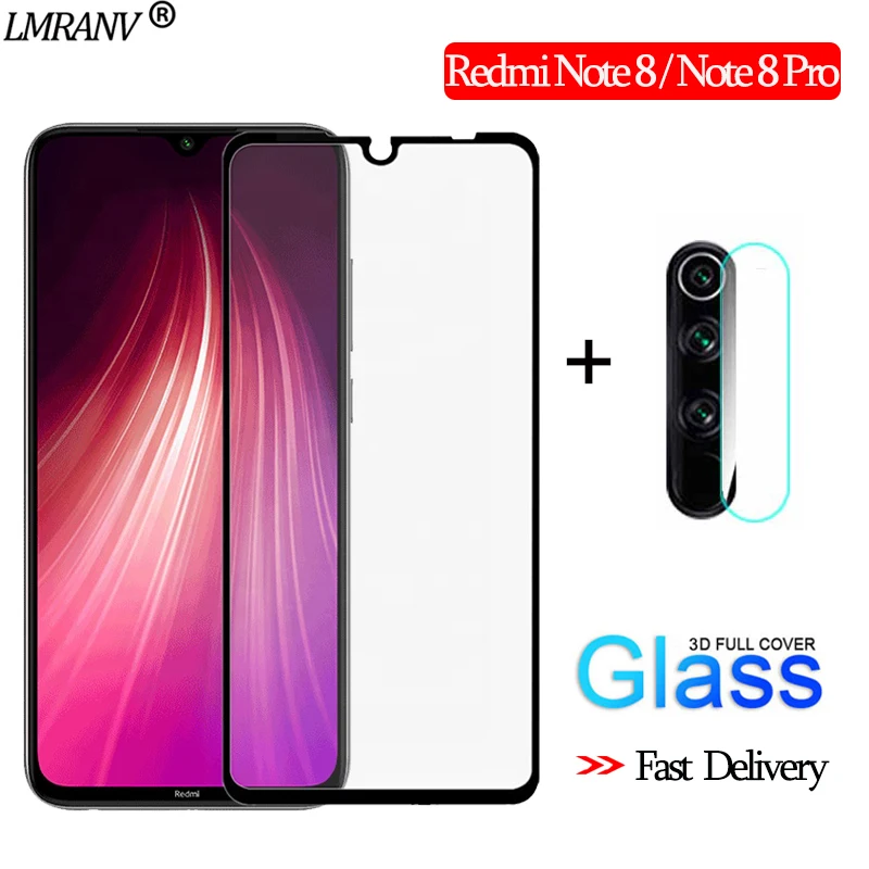 

2-in-1 Camera Glass for Xiaomi Redmi Note 8 Pro 3D Protective Glass Redmi-Note-8 Screen Protector Tempered Glass redmi note 8