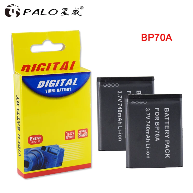 Palo 1 6 шт. фотолампы Женская батарея BP70A для SAMSUNG AQ100 DV150F ES65 ES67 ES70 ES71 ES73 ES74 ES75 ES80