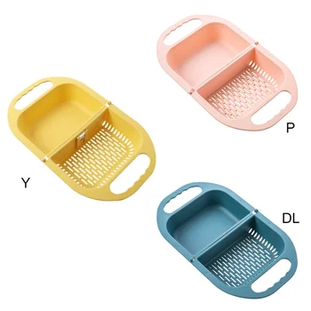 

Kitchen Foldable Fruit Basin Plastic Washing Basket Fruit Drain Basket Household Fruit Basket Washing Basin Drain Basket N*