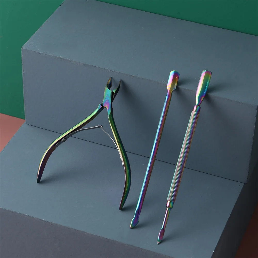 Pink Gold Cuticle Nipper and Pusher Set for Nail Care