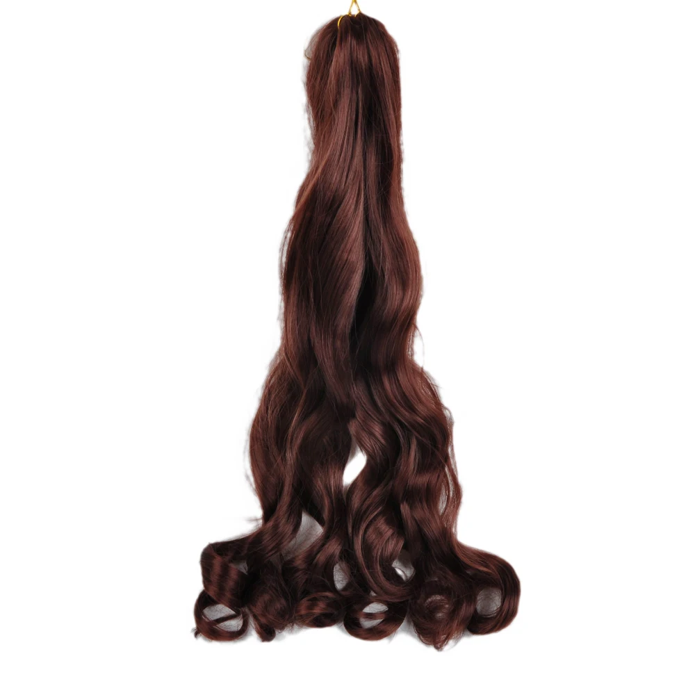 Synthetic 26 Inches Loose Wave Crochet Braids Hair Ombre Spiral Curls Pre Stretched Braiding Hair Extensions For Black Woman