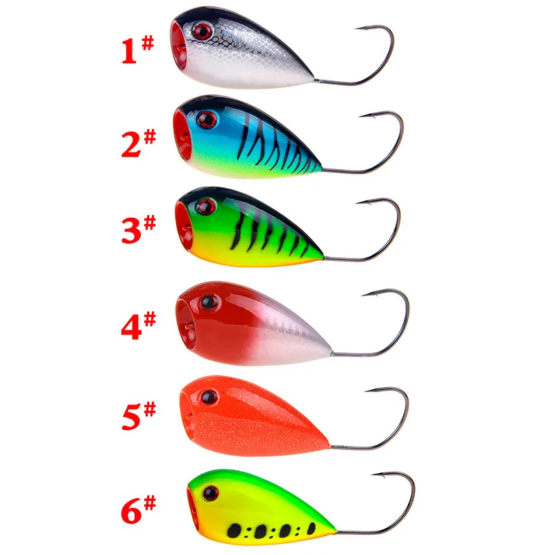  6PCS Topwater 8cm 13g Swim Fish Fishing Lure Artificial Hard Crank Bait Wobbler Japan Mini Fishing 