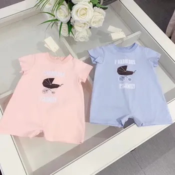 

2019 Summer Baby Boy&Girl Clothes Set Short Sleeve Letter Romper for Newborn Baby Pink&Blue Jumpsuit One-Pieces Baby Clothing