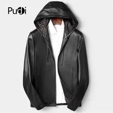 Pudi MT919 новые модные мужские куртки и пальто короткие с капюшоном настоящие жакеты из овечьей кожи Верхняя одежда из натуральной кожи