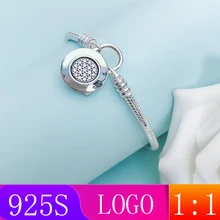 LISM [ ] Серебро S925 пробы зима 1: 1 висячий замок базовый браслет в виде змеи Модный женский подарок DIY оригинальные ювелирные изделия