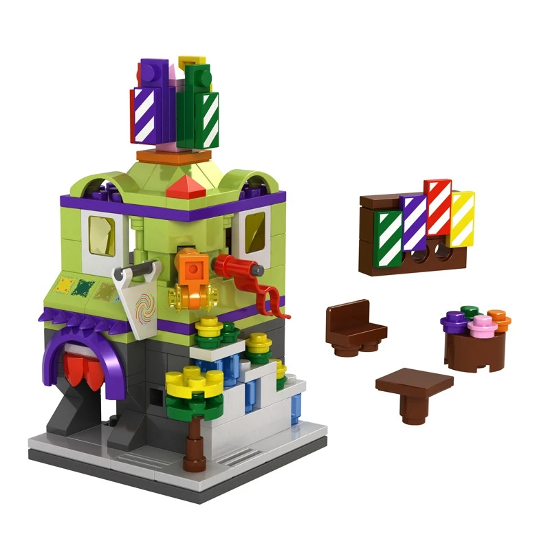 

Castle Mall City Series Children Particles Parts DIY MOC Bricks Kids Birthday Legoing Block MOC Building City Series Castle Mall