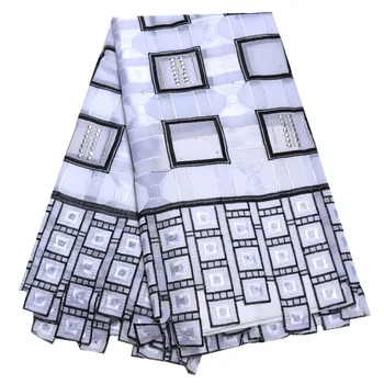 

New Arrival High Quality Swiss Voile Lace Fabric In Switzerland white black Embroidery African Lace Fabric For Men & Women QE928