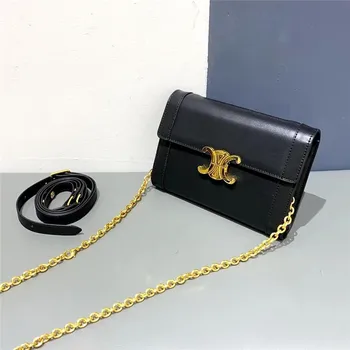 

2020 new WOC triumphal arch messenger envelope women's bag with metal lock and flap, single shoulder small square bag
