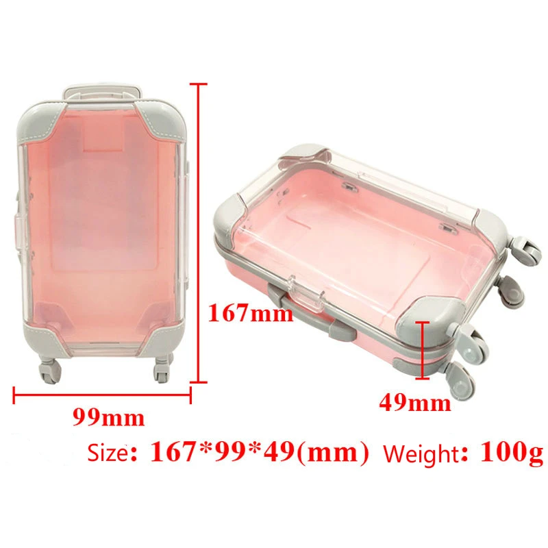12 Pack Mini Suitcase Favor Box False Eyelashes Packaging Box Plastic  Rolling Empty Lash Boxes Trolley Tiny Suitcase Miniature Candy Box for  Travel