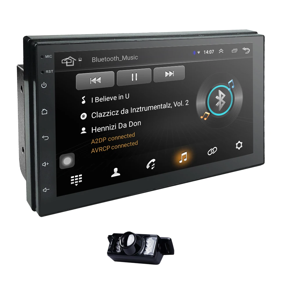 

1G RAM Android 9.0 Car Multimedia Player Bluetooth WIFI GPS Nav Quad Core Radio Video MP5 Player 4G SWC OBD2 FREE MAP