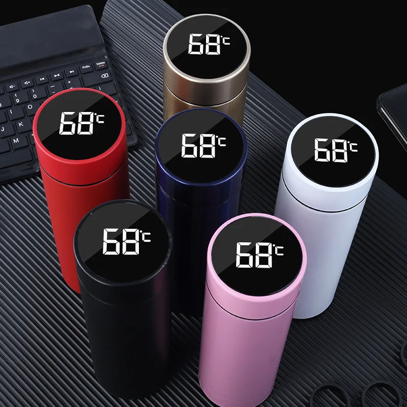 ZOOOBE 500ML Temperature Display Thermos bottle Vacuum Flasks Double wall Stainless Steel Travel Coffee Mug Tea Mug Thermo cup
