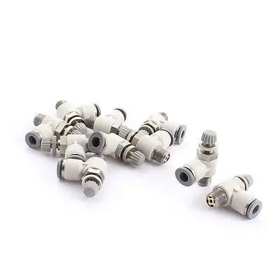 

10Pcs SL6-01 1/8 PT Male 6mm Tube Pneumatic Flow Control Valves