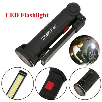 

Portable 5 Mode COB Flashlight Torch USB Rechargeable LED Work Light Magnetic COB Hanging Hook Lamp For Outdoor Camping