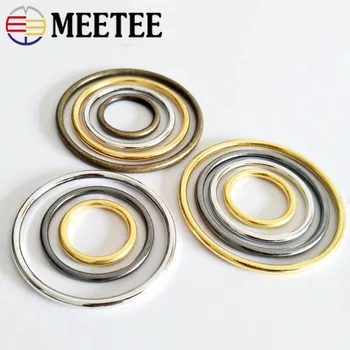 

Meetee 10pcs O Ring Metal Round Circle 20-50mm for Clothing Handbag Decoration Button Hardware Leather Crafts Accessories BF264