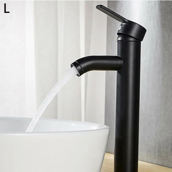 

Part Faucet Matte Black Bathroom Cold / Hot Mixer Rustproof Stainless Steel Bathroom Basin Sink Bathtub Tap Single Hole