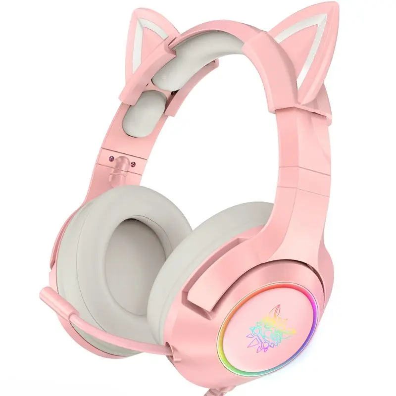 ONIKUMA New Gaming Headset Pink Cat Ear 