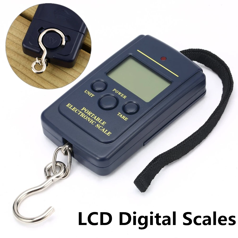 

40kg/10g LCD Digital Scales Luggage Scale Load 40Kg LCD Mini Portable Weighting Fishing Scale Electronic Hanging Balance Fish