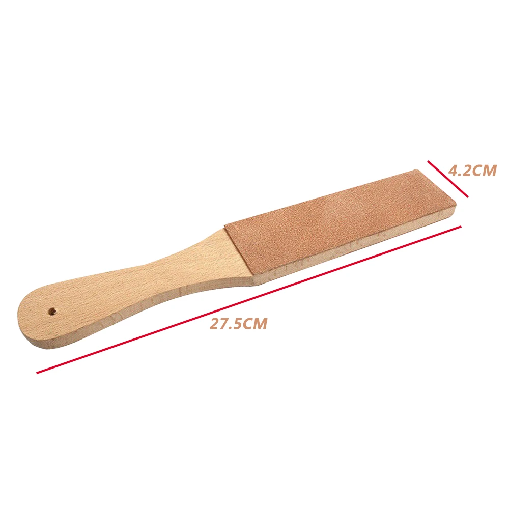 Description Picture 2 of itemDual Sided Leather Blade Strop Cutter Razor Sharpener Polishing Wooden Handle Kitchen Knife Sharpener Scissors Sharpening Tool