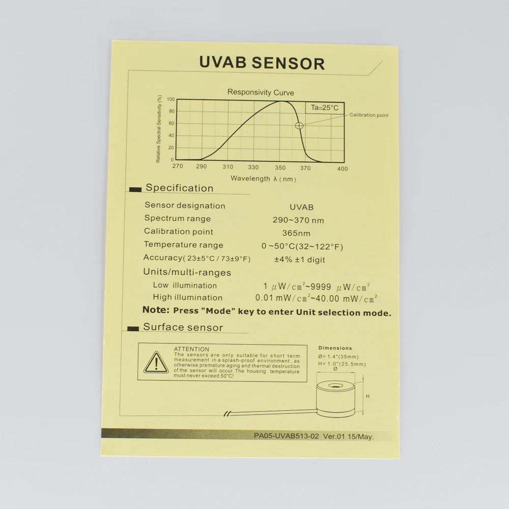 SENTRY ST-513 UVAB Ultraviolet Radiation Measure UltraViolet MeterAccuracy 23 5oC(73.5 9oF),4 Digits dual display.