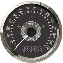 85mm קלאסי KM קמ"ש GPS מד מהירות מתכוונן מד מרחק עם אדום וצהוב מתכווננת תאורה אחורית לרכב