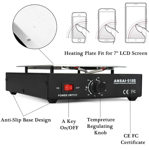 LCD Screen Separator auto Heating Platform Ansai-918b 110V US 220V EU Plate for Phone glass Repair Machine