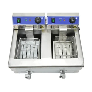 20L Electric Deep Fryer Dual Tank Frying Machine Stainless Steel Fried Chicken Grill French Fries Frying Machine Oven Hot Pot