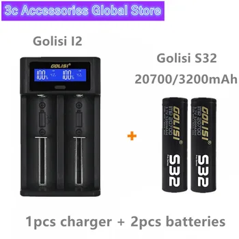 

GOLISI S32 IMR 20700 battery 3200mah rechargeable battery for VAPE with Golisi I2 Smart Charger LCD Display 2A Fast Charging