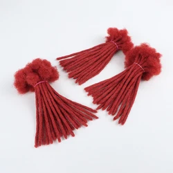 AHVAST Red Dreadlocks Extensions With Human Hair Handmade Locs 20 Strands Per Bundle