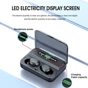 

Wireless Bluetooth 5.0 Earphone LED Power Display Earbuds Button Control Earbuds UV Sterilization Typc-C Charging Case Headset
