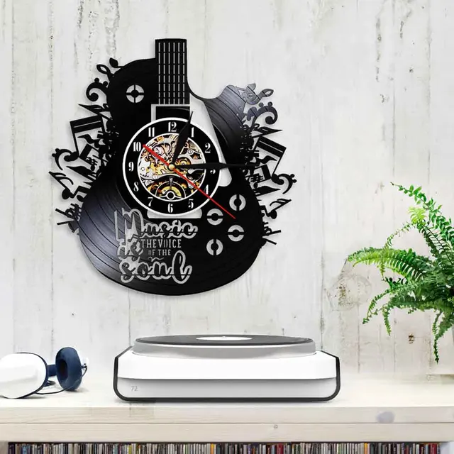 Color : With Led Light MUZILIZIYU Vinyl Music Record Wall Clock-Handmade Vintage Silhouette Game Of Thrones Boy Room Vinyl Clock Interior Decor Art Clock-With Led Light