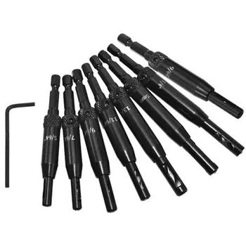 

8pcs Woodworking Hinge Drill Hole Opener Locator Hole Punching Guide Drill