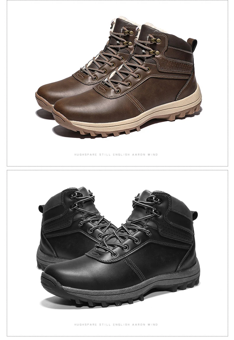 DEKABR/ брендовые зимние мужские ботинки из натуральной кожи с мехом; плюшевые теплые мужские повседневные сапоги; высококачественные водонепроницаемые сапоги
