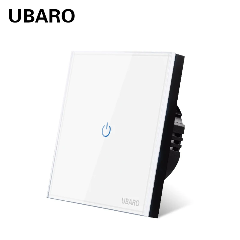 UBARO EU/UK AC100 240 белый закаленное Стекло сенсорный настенный выключатель светодиодный Панель светильник черный