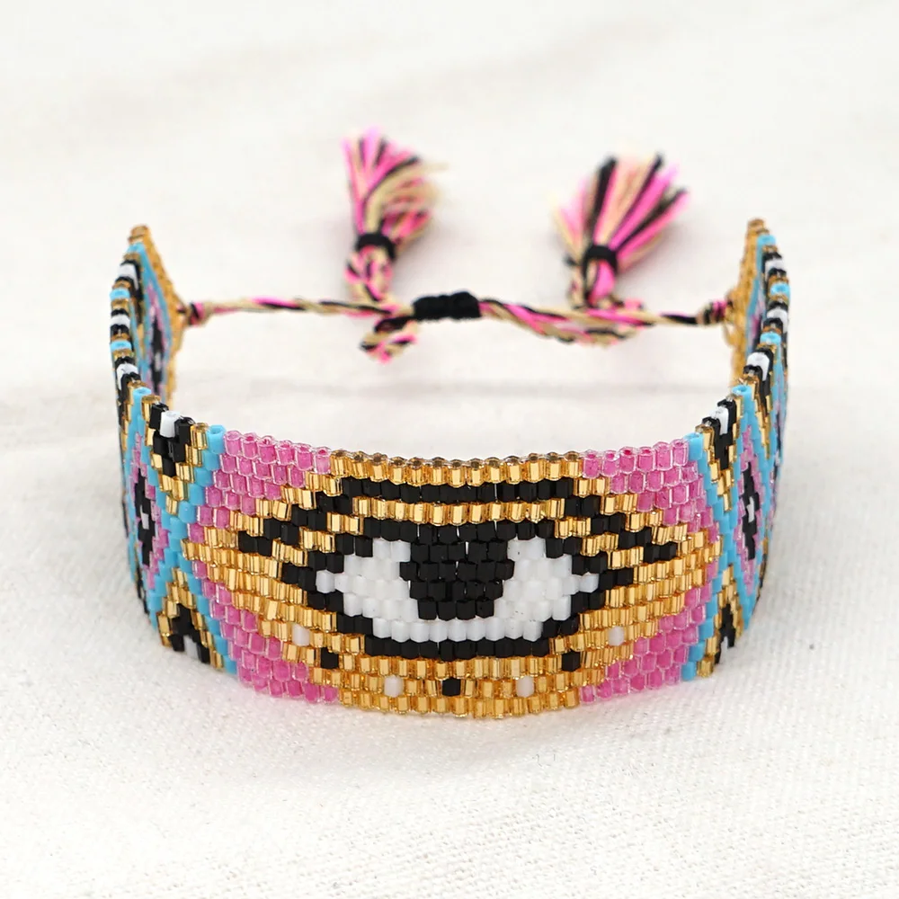 Go2boho MIYUKI браслет женские ювелирные изделия Турецкий Дурной глаз браслеты ручной