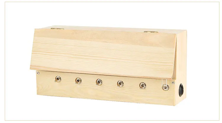 Beige Multi Switch Wooden Useless Box