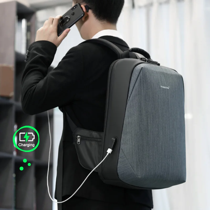 Tigernu RFID деловой рюкзак с замком для путешествий TSA багажа защита карт