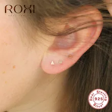 ROXI, модные простые круглые серьги-гвоздики для женщин и мужчин, в стиле панк, хип-хоп, серьги, ювелирное изделие, 925 пробы, серебряные серьги, свадебные подарки