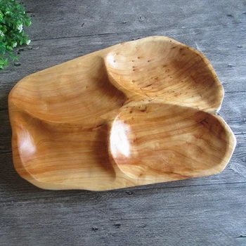 

Hot Sale Innovative Root Carving Fruit Plate Snack Tray Wooden Food Storage Tray Kitchen Parlor Nut Snack Candy Organizer 4 Comp