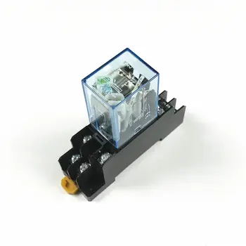 

24V DC 8 Pin Relay And Socket Base Included 10A DPDT LY2NJ HH62P-L JQX-13F/LY2