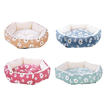 

Cat Bed House Hexagon Pet Lounger Cushion For Small Medium Dogs Cat Winter Warm Fleece Dog Kennel Puppy Mat Pet Dog Bed