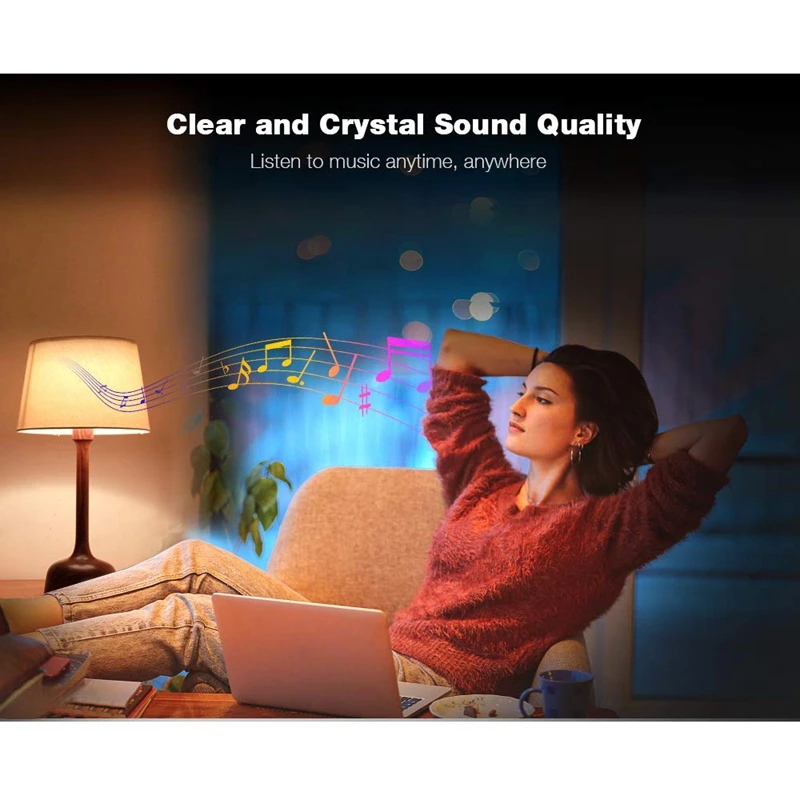 Bluetooth светильник, лампочка, динамик, 6 Вт, E27, белый, RGB, сменный, умный, светодиодный, беспроводная, стерео, аудио, с 24 клавишами, пульт дистанционного управления