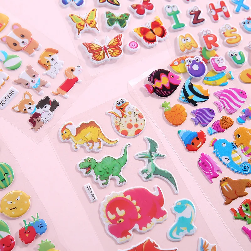 Lovely Bubble Sticker dimensional 3D cartoon Animal PVC bubble stickers girls/boys birthday cute gift children toys random TSLM1