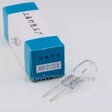 2 шт. 12V 30W G6.35 прямо с вольфрамовой нитью галогенные лампы использоваться для 722N 752N 754N 723 7230G, прибор для измерения микроскоп лампы
