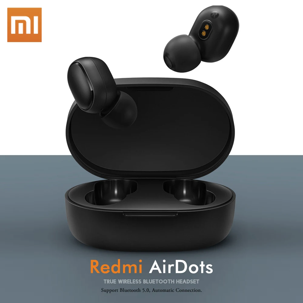Xiaomi Redmi Airdots TWS беспроводные Bluetooth наушники стерео бас с микрофоном Handsfree Bluetooth 5,0 AI управление