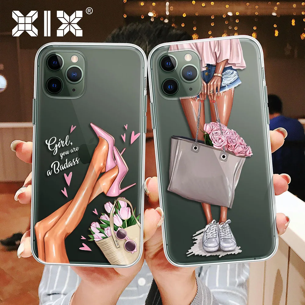 Case Cover iPhone Women Max-Fashion for Transparent 11 Pro 5S 6/6s/7/.. Soft-Tpu