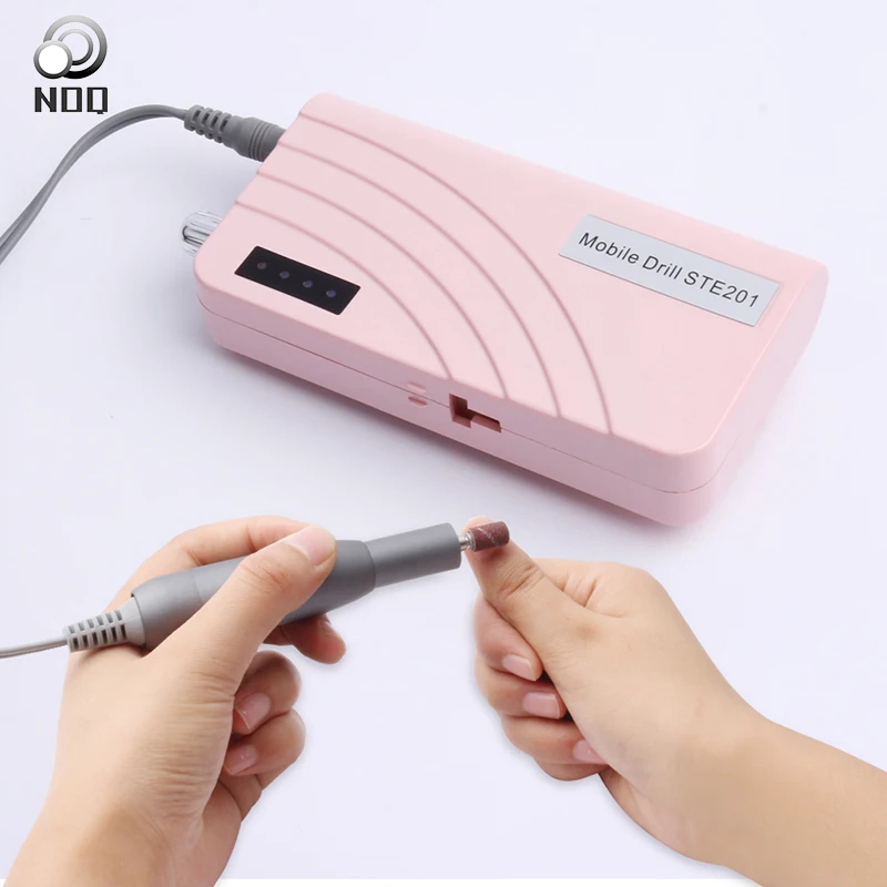 

NOQ Professional Portable Manicure Machine Electric Nail Drill With Battery 6 Milling Cutter For Manicure Tools