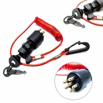 

Metal Boat Ignition Key Switch Safety Strap Assembly Kit For OMC BRP Evinrude Johnson Outboard Motor 5005801 175974