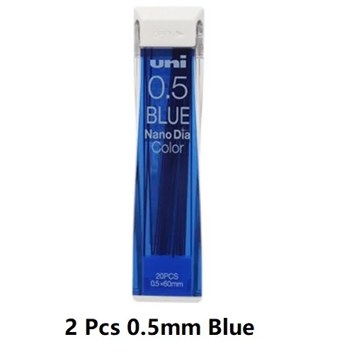 0,5/0,7 мм Nano Dia высококачественные цветные грифели для механического карандаша легко стираемые Сделано в Японии 2 шт./партия - Цвет: 0.5mm BLUE