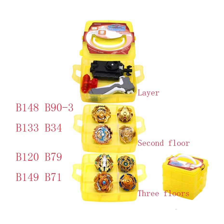 Топ Beyblade Burst Bey Blade игрушка из металла Funsion Bayblade набор коробка для хранения с ручкой пусковая пластиковая коробка игрушки для детей