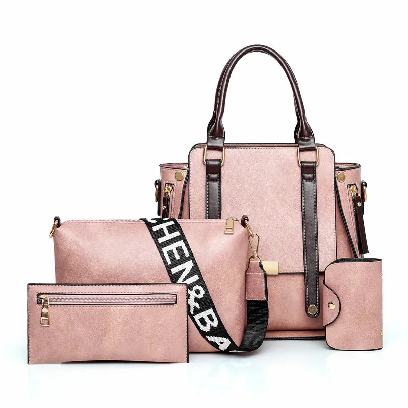 

2019 Europe And America New Style Single WOMEN'S Bag Four-piece Set Versatile Shoulder Crossover Shoulder Bag/hand Bag Trend Kor